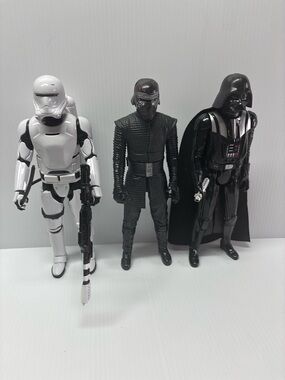 Star Wars 12” Action Figure Lot - Flametrooper, Kylo Ren & Darth Vader - Hasbro